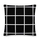 White Large Grid on Black Decorative Throw Pillow Accent Cushion, Pillow, $ 71.50, A Moment Of Now™
